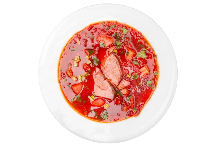БОРЩ С ДОМАШНЕЙ БУЖЕНИНОЙ